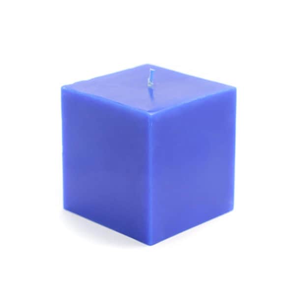 Zest Candle CPZ-134-12 3 x 3 in. Blue Square Pillar Candles, 12PK CPZ-134_12 - main